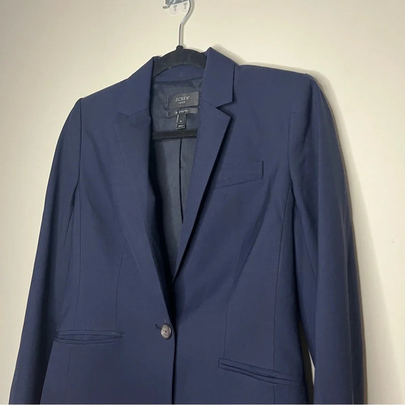 J. CREW Campbell Italian Wool Navy Bi Stretch 1035 Business Professional Blazer - Picture 2 of 10